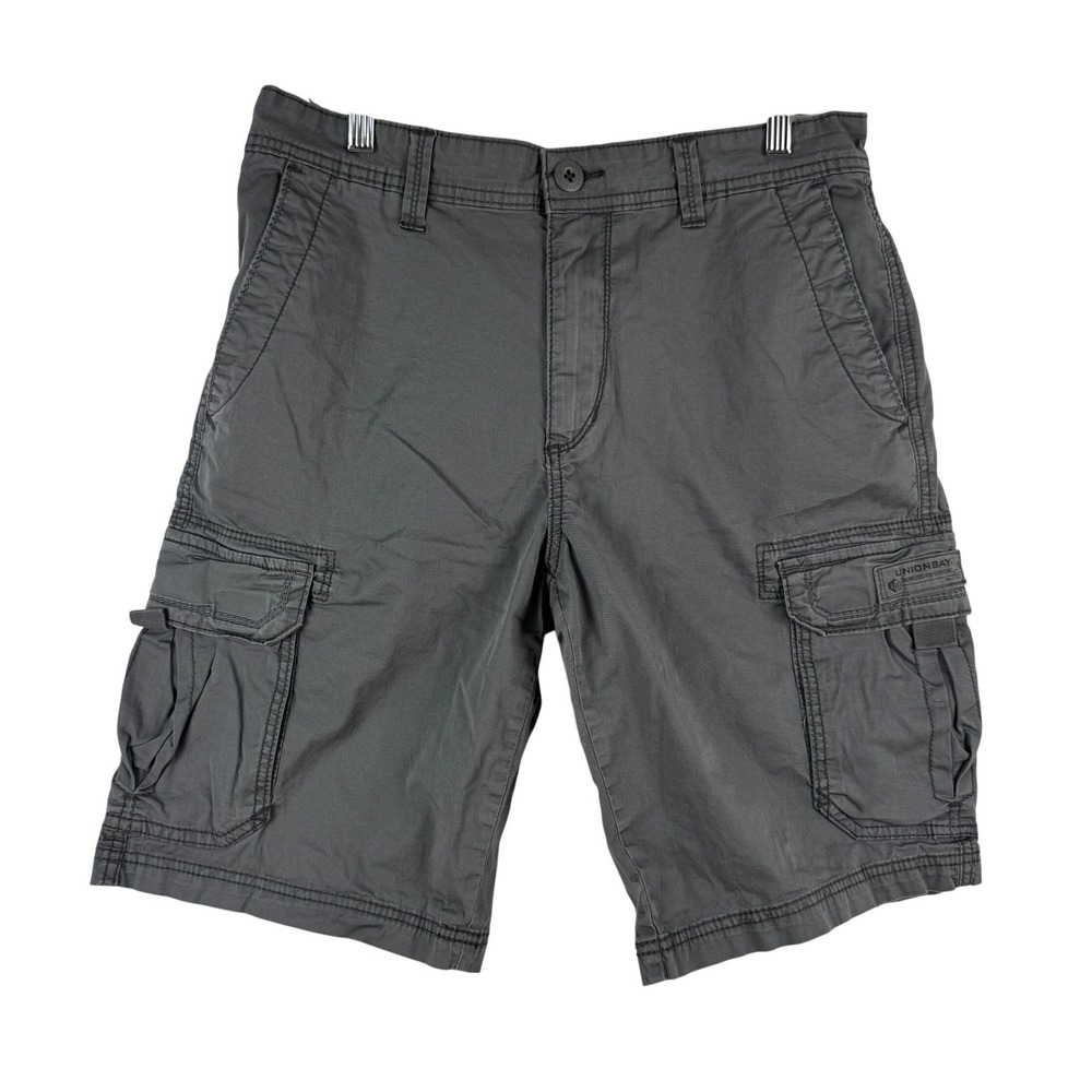 UNIONBAY‎ Men Cargo Shorts Gray 32 Authentic Fit Casual Utility Pockets RN60307